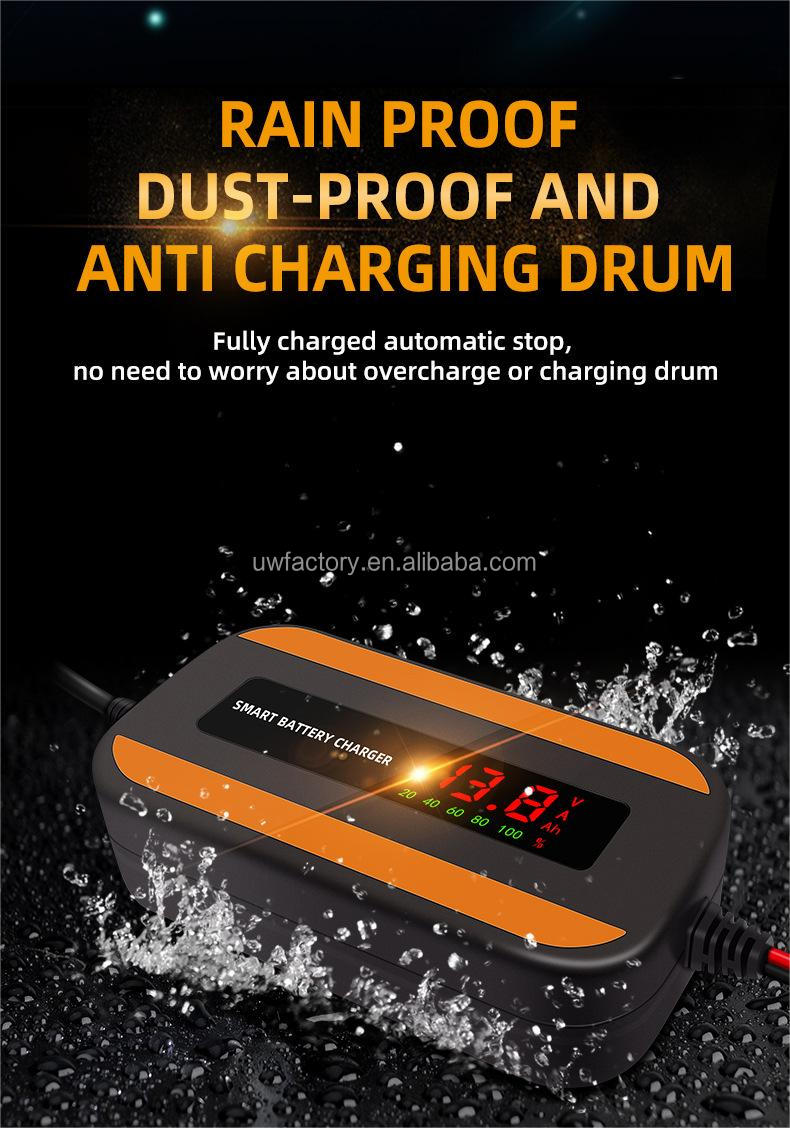 90% Charging Efficiency 12V 2A 3A 4A Car Battery Charger with Intelligent Smart Sealed Lead Acid Battery and Current Protection