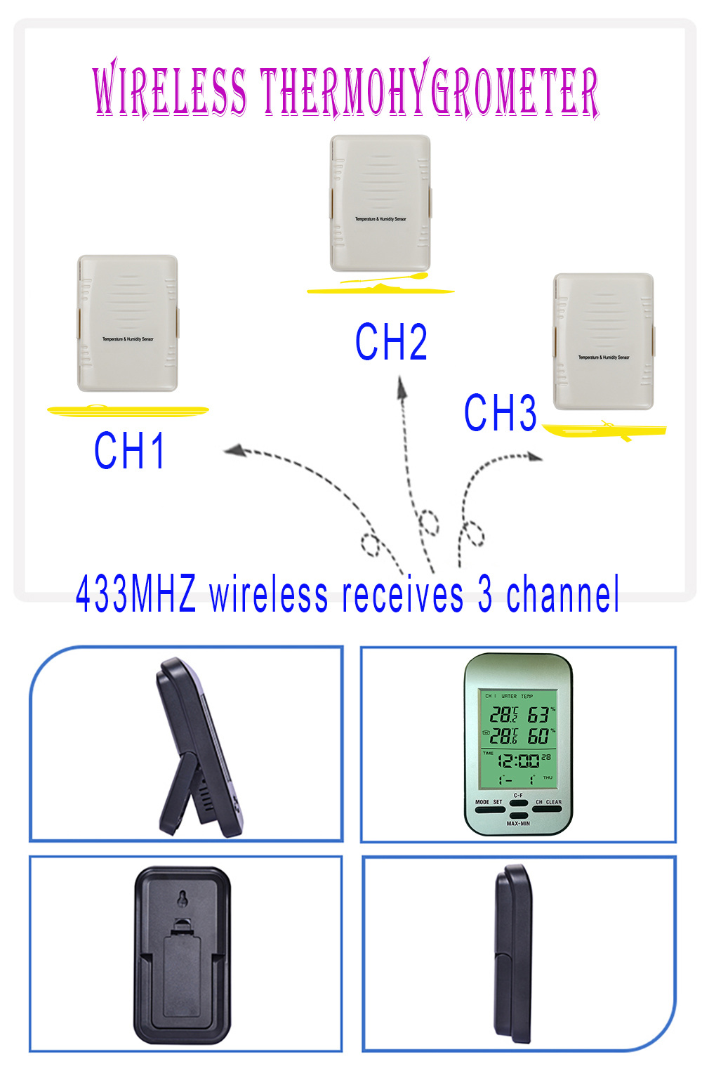 Digital Weather Station And Wireless Wall Mounted Room Thermometer Clock