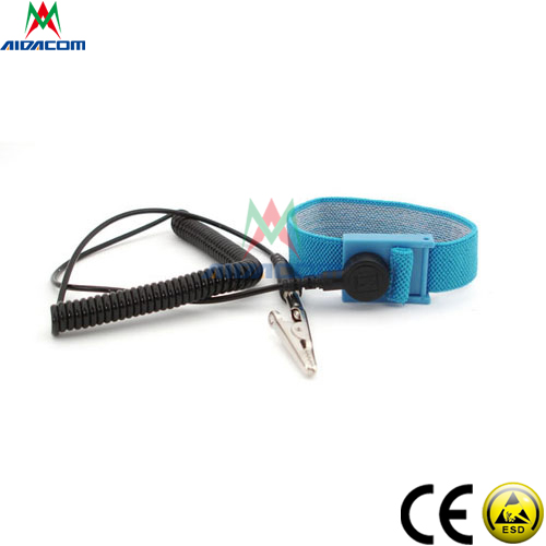 Stainless Steel Back Plant 1.8m PU Anti Static ESD Bracelet