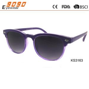 Wholesale Children's Sunglasses with Plastic Frame, Fashionable Design, from china suppliers