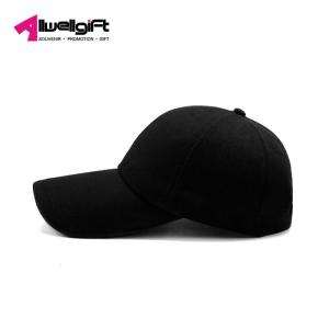 Wholesale Solid color Mens Black Baseball Cap 6 Panel with lint free from china suppliers