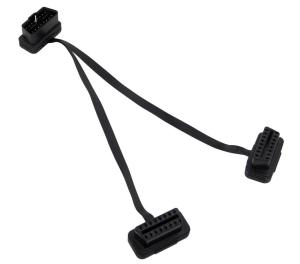 Wholesale OBD2 OBDII 16 Pin J1962 Right Angle Male to Dual Female Flat Y Cable from china suppliers