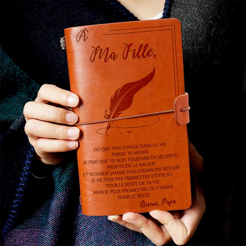 Business Office Gift Promotion PU Leather Writing Travelers Notebook for Travel Diary