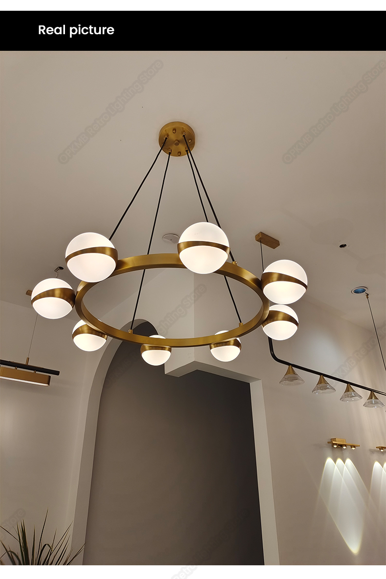 Modern living Room Copper Chandelier Lamp Luxury Bedroom Chandelier Lighting(WH-MI-460)