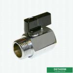 High Pressure Mini Brass Ball Valve Black Handle Male Female Threaded Forged
