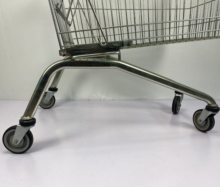 275L European Style Supermarket Trolley Carry Large Capacity Metal Cart With Foldable Double Child Seats