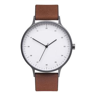 Wholesale Minimalist Brown Leather Band Watch , Mens Designer Watches Brown Leather Strap from china suppliers