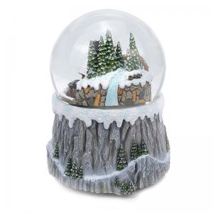 Wholesale Handmade Winter Cottage Polyresin LED Christams snow globes With Carolers from china suppliers