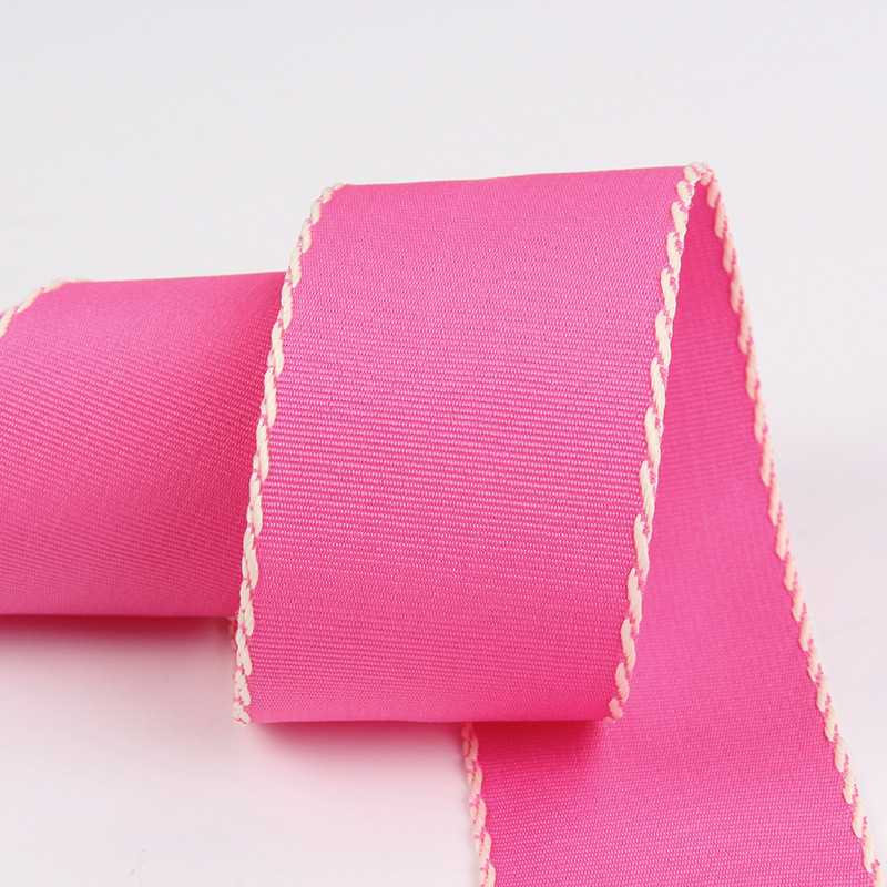 10mm-38mm Stitched Polyester Grosgrain Ribbon ISO9001 Solid Pattern