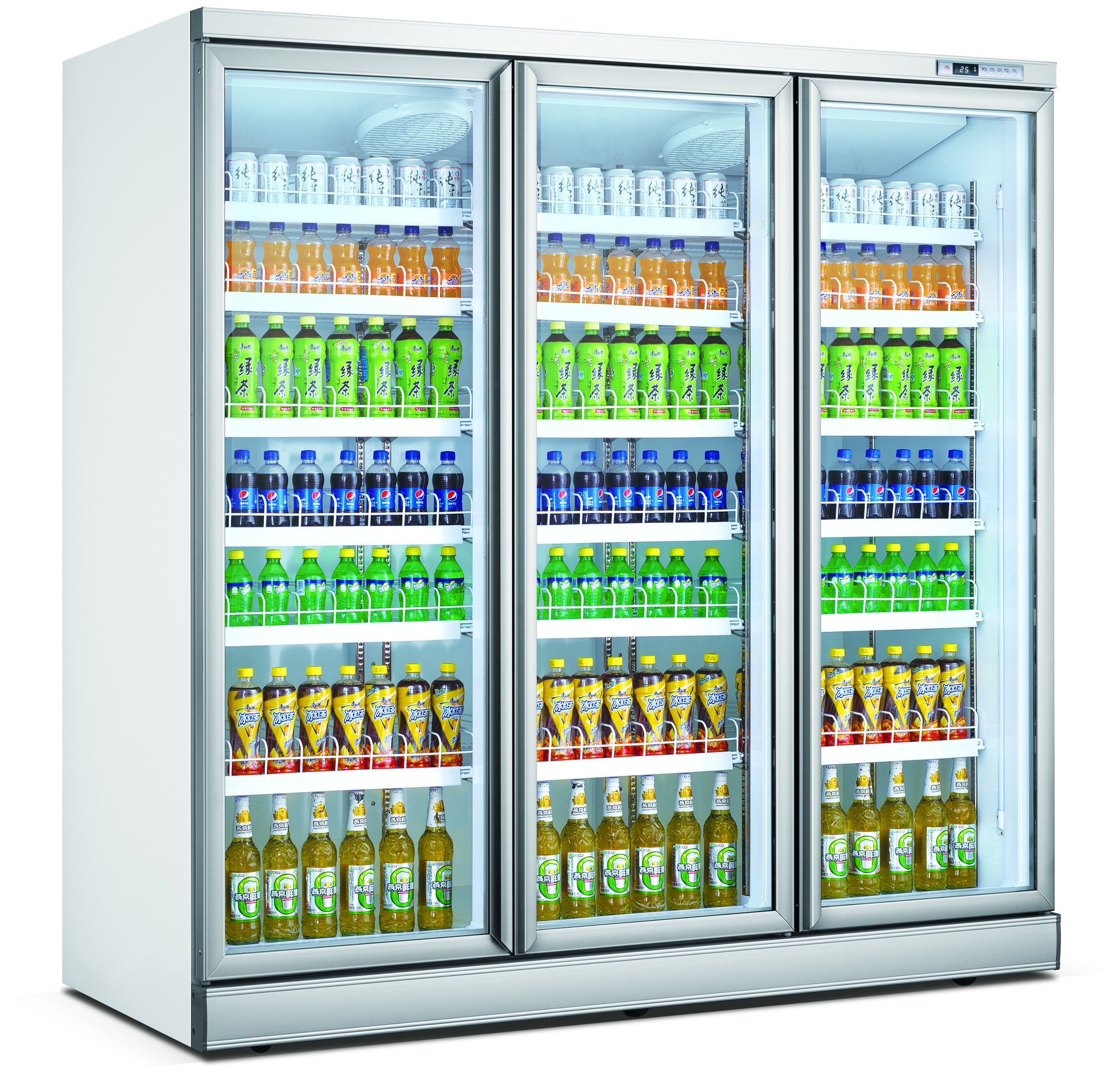 Commercial Supermarket LED Light Upright Display Cooler 220V Single-Temperature Fan Cooling for Cold Drinks Chill Climate Type