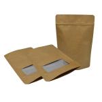 Clear Stand Up Recyclable Brown Kraft Paper Bag