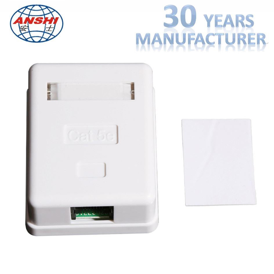 Single Port Surface Mount Box RJ45 Keystone Jack With High Impact Housing