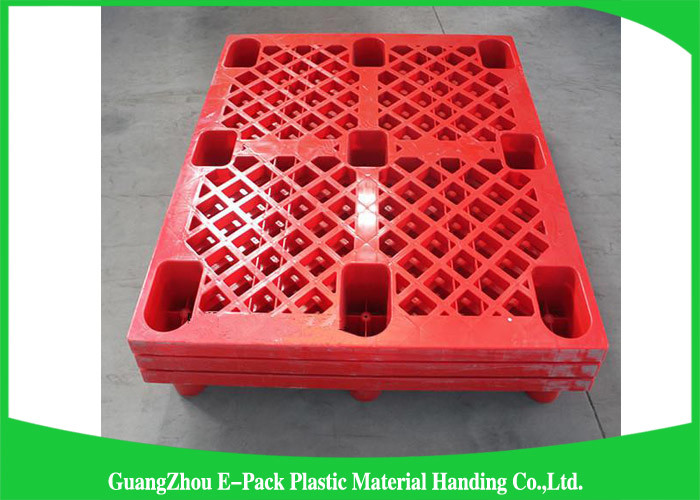 Ventilated Nestable Plastic Pallets Food Grade 1200 * 800 * 140mmWith Nine Feet