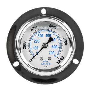 Wholesale 50mm Industrial Liquid Filled Oil Pressure Gauge Dual Scale 0 - 70 Psi from china suppliers