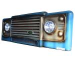 PE Resin Upcycle Antique Vintage Car Lighted Wall Decor Industrial Style