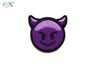 Wholesale Purple Color Emoji Devil Iron On Embroidered Patches For T Shirt Clothing Log from china suppliers