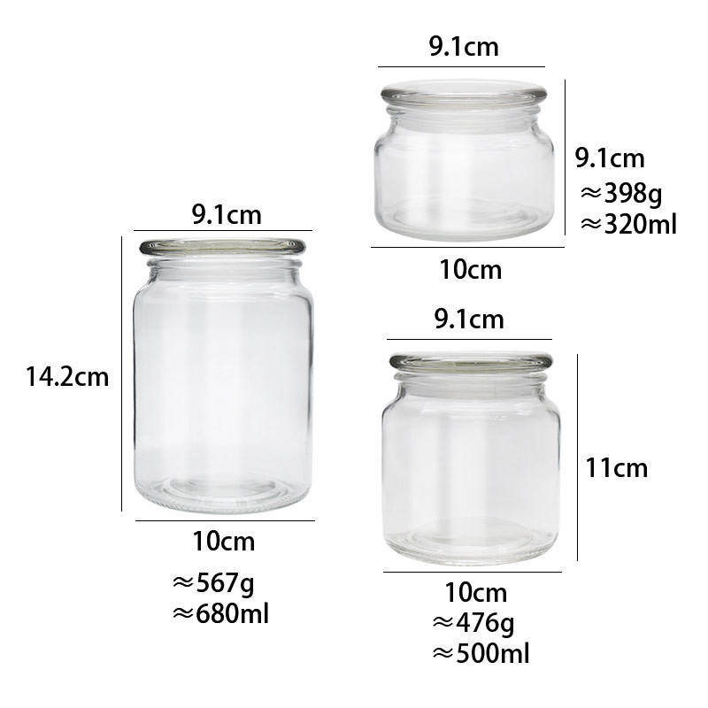 Tea Round Multi Colored Borosilicate Glass Storage Jars