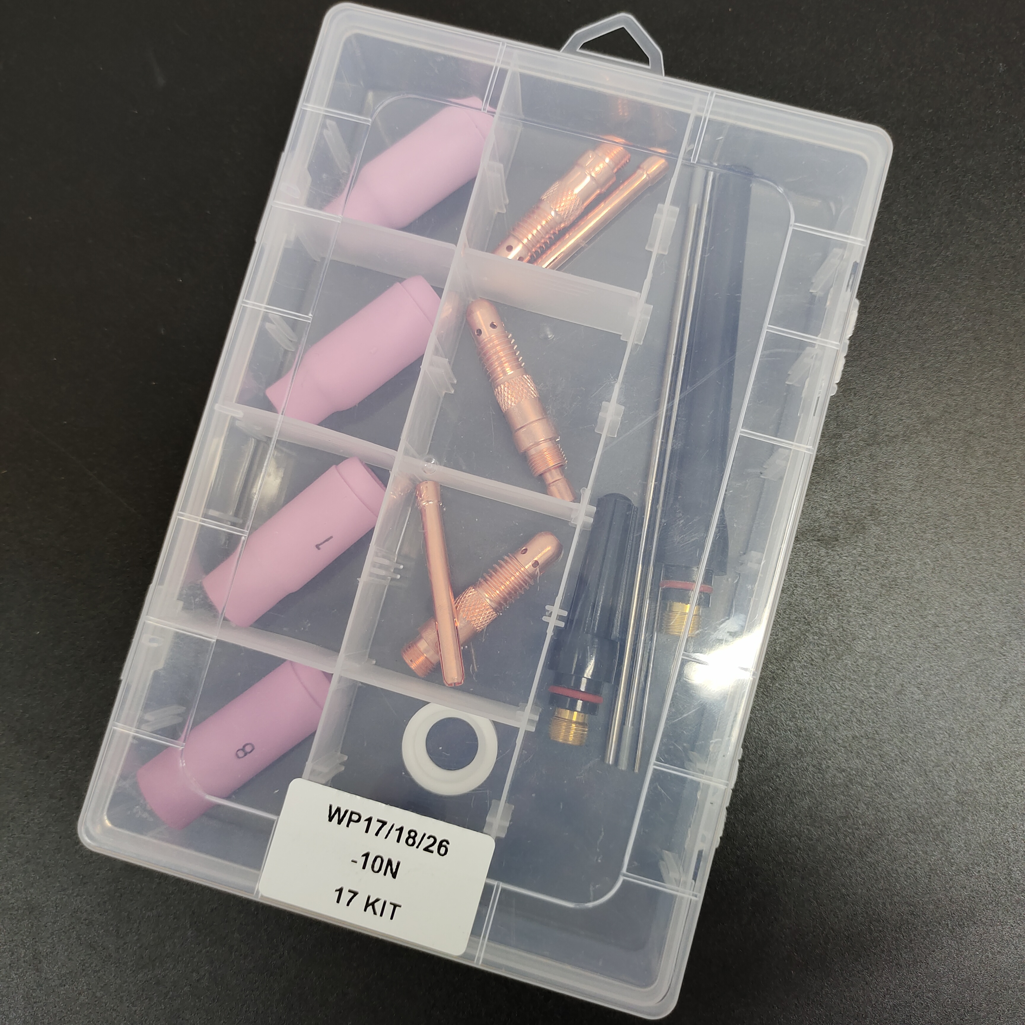 Upper WP17 18 26-10N 17Kit Gas Lens Alumina Nozzle Back Cup TIG Welding Accessories Kit Air Cooling
