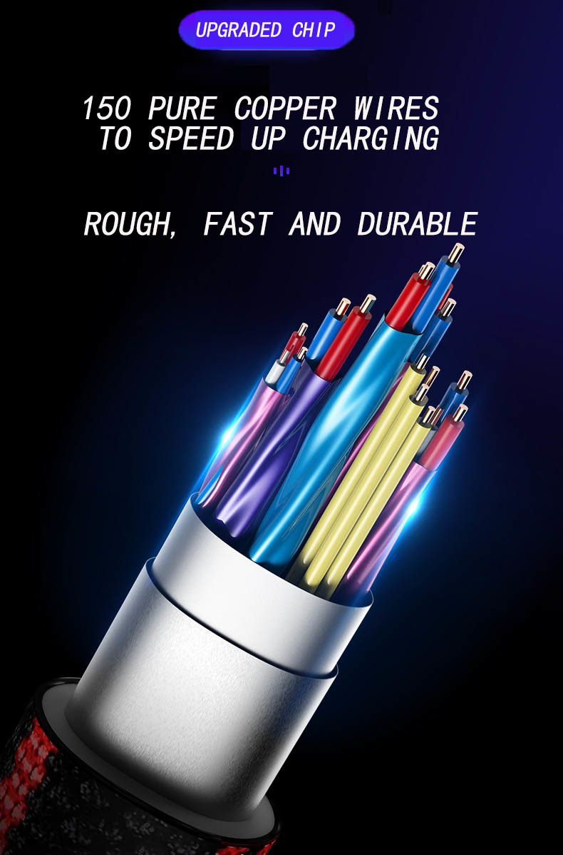 Nylon Braided 1.3m USB 2.0 Charging Cable 5A Fast Charging For IPhone
