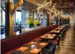 Straight Lines Leather Restaurant Wall Bench Seating Custom Size / Color Booth