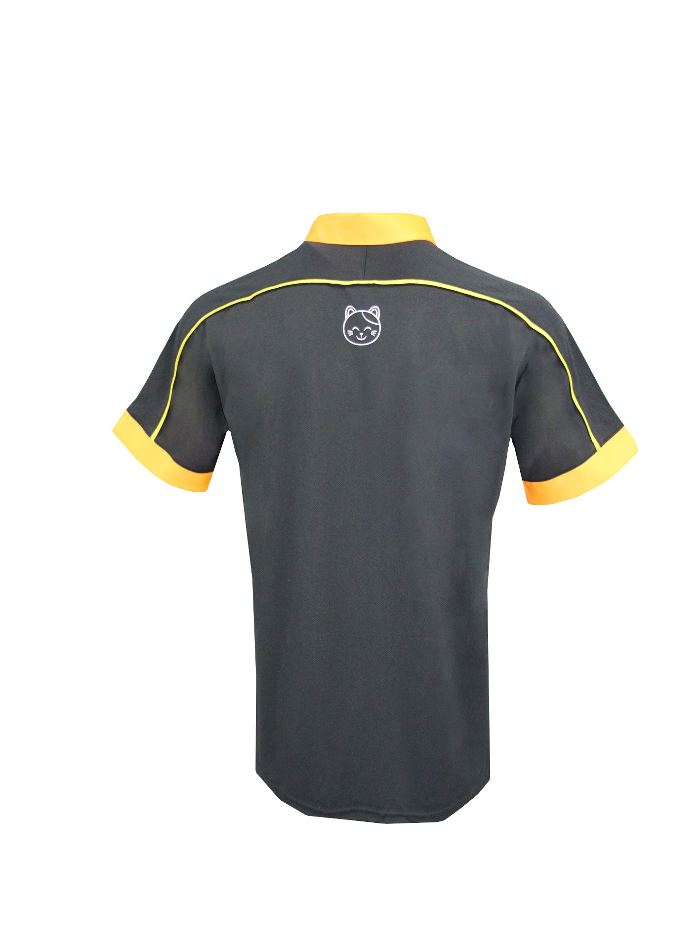 180GSM 100% Polyester T-SHIRT & POLO For Men Color Orange Contrast Black