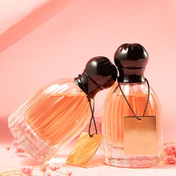 Lantern Shaped Spray Glass Perfume Bottle Cylindrical Vertical Stripe 30ml