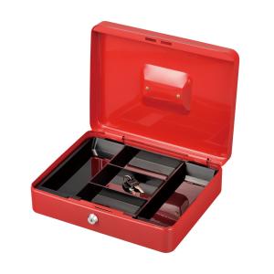 Wholesale Red Five Cell Metal Cash Box With Key Lock Money Saving Safes Durable from china suppliers