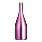 Customized Logo Glass Collar Bottles for Hot Stamping Screw Cap Purple Champagne