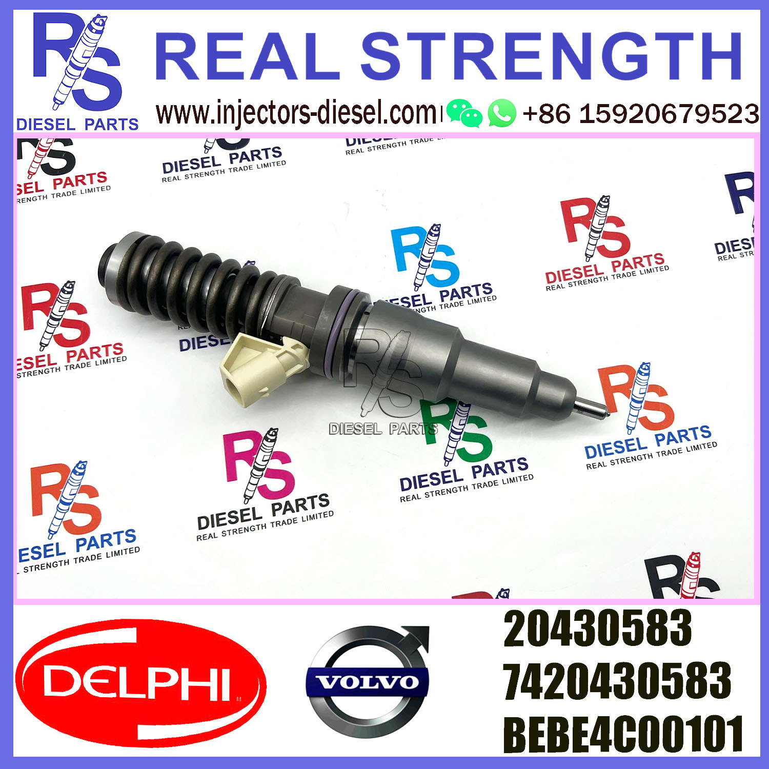 DELPHI 2pin injector 20430583 7420430583 BEBE4C00101 Diesel pump Injector V-O-L-V BEBE4C00101 E1 for D12 EURO 3