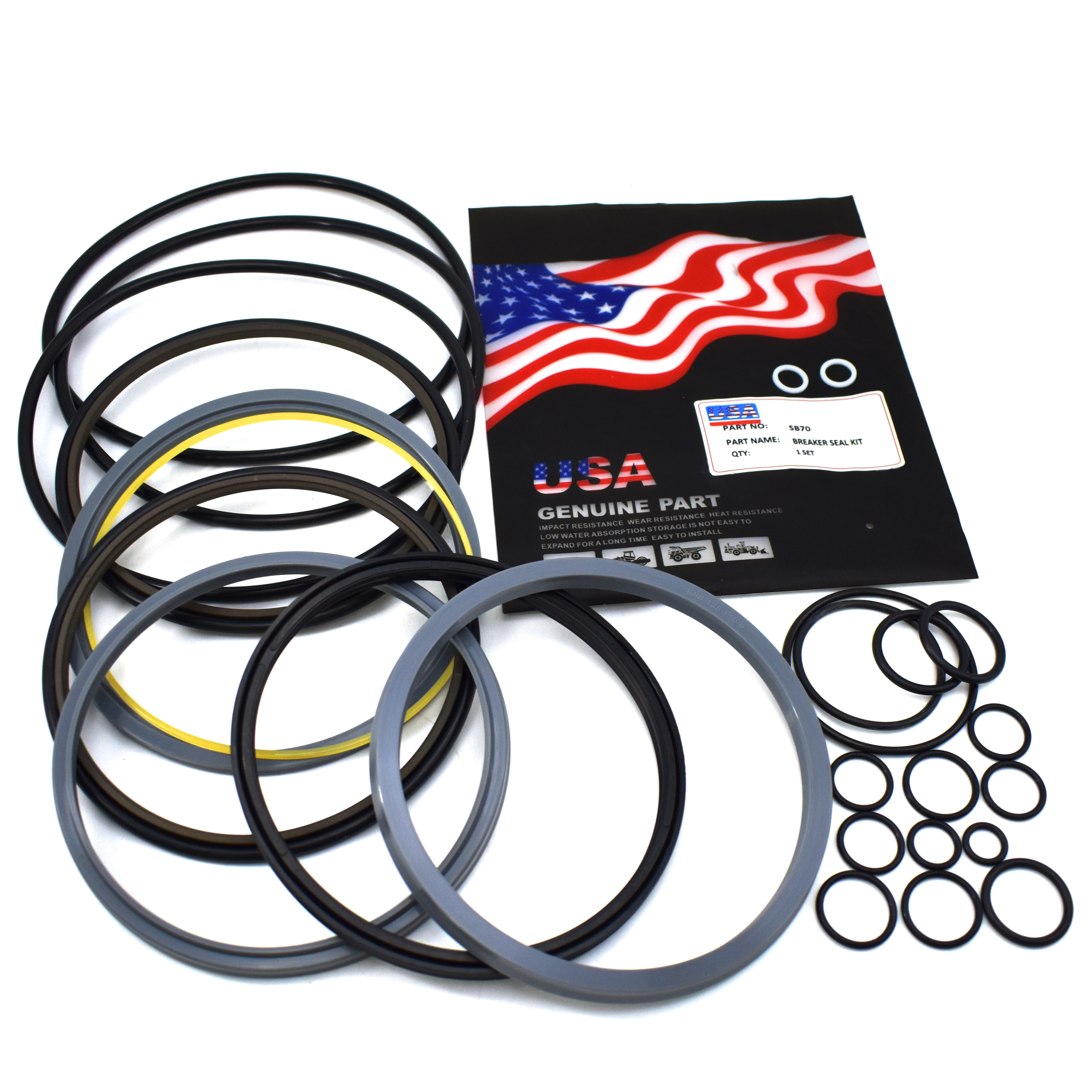 High performance Rock Hammer O Ring Seal Kit PU Breaker Seal Kit Soosan SB70 Breaker Repair Kit