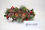 New Style Wholesales Pine Cone Xmas Candle Holder Artificial Table Christmas