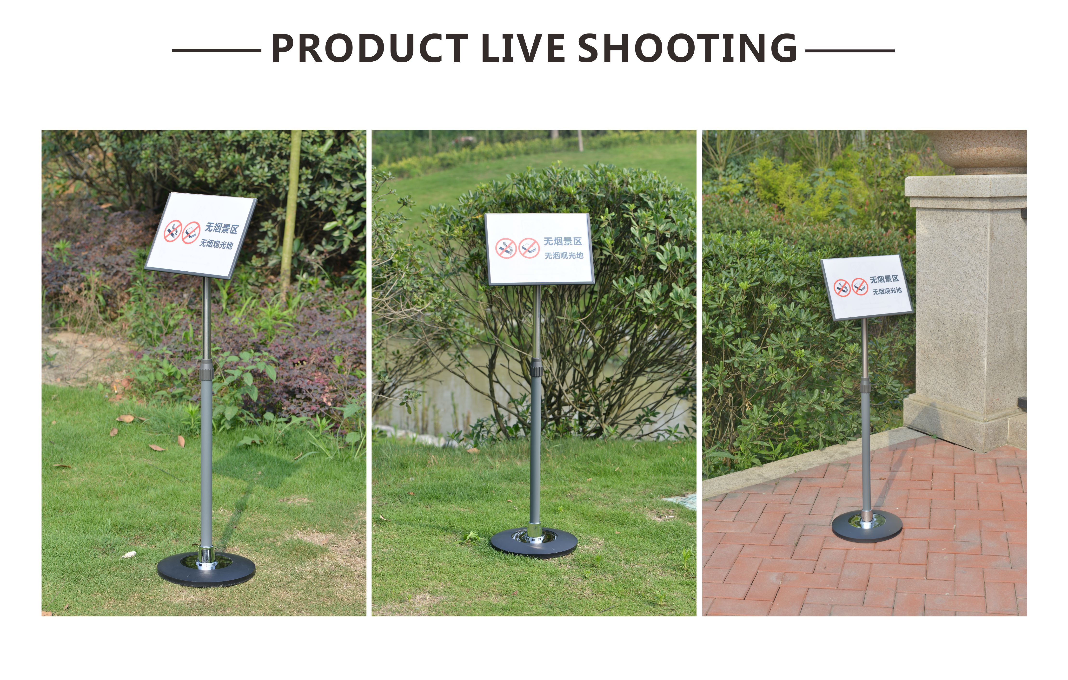 1170X280mm Metal Poster Display Stand Adjustable Pedestal For Supermarket