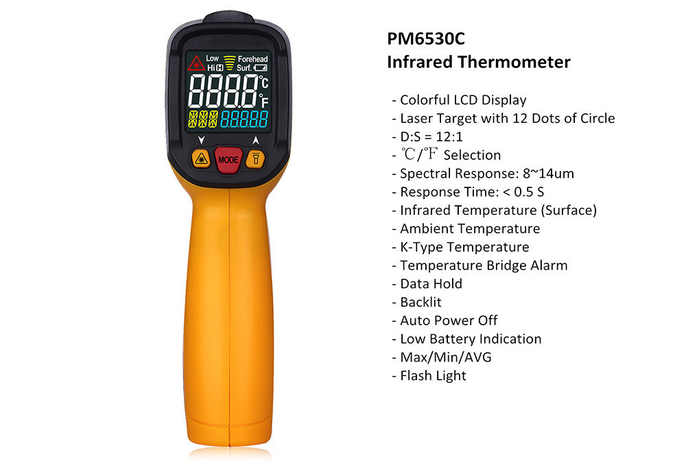 Colorful Display Portable Infrared Thermometer , High Temp Infrared Thermometer