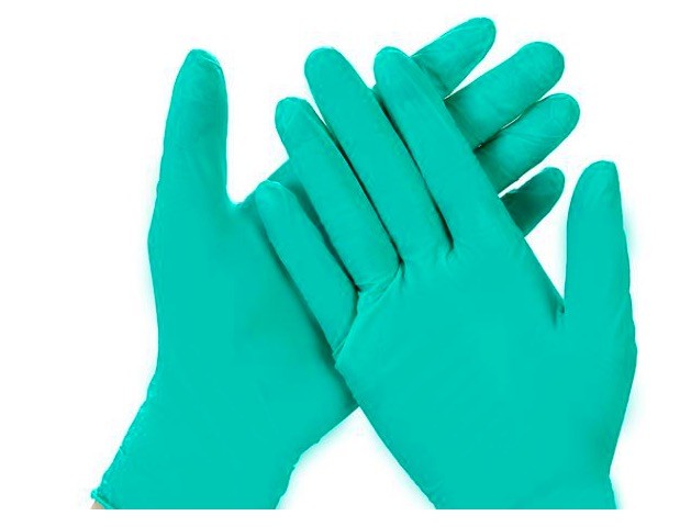 Waterproof Disposable Nitrile Gloves , Textured Green Nitrile Gloves Disposable
