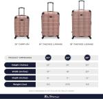 Lightweight Hardside 4-Wheel Spinner Travel Luggage, Rose Gold, 24-Inch Checked