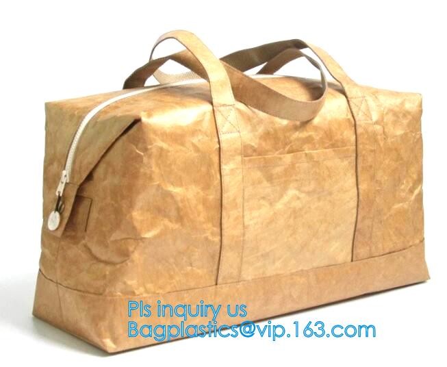 Cheap Lightweight Cheap Brown Custom Made Print Logo Water-proof Tyvek Paper Tote Shopping Bageco reusable promotion gif