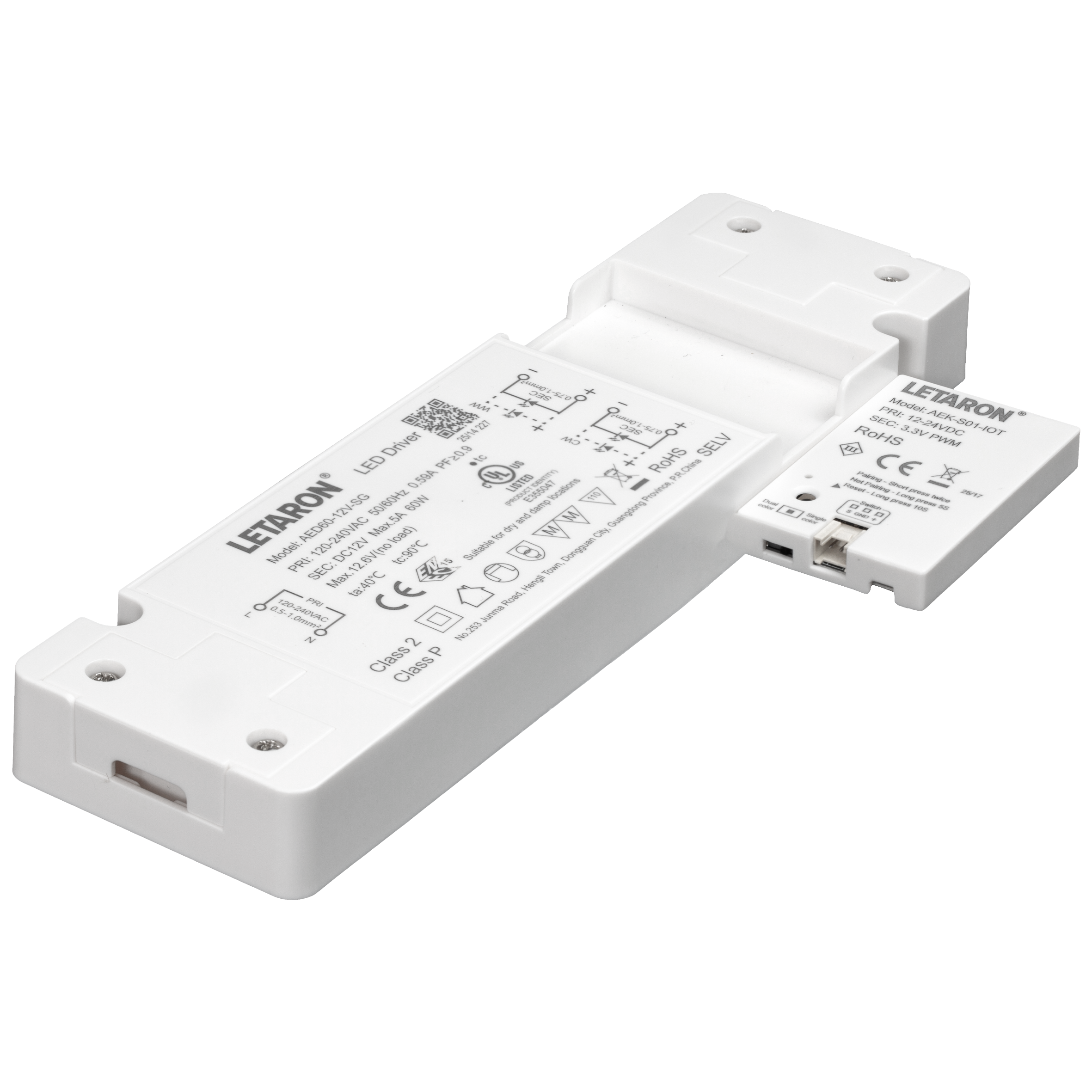 Global IP20 Smart LED Strip Light Driver 60W 12V 24V for Smart Home Cabinet Lighting