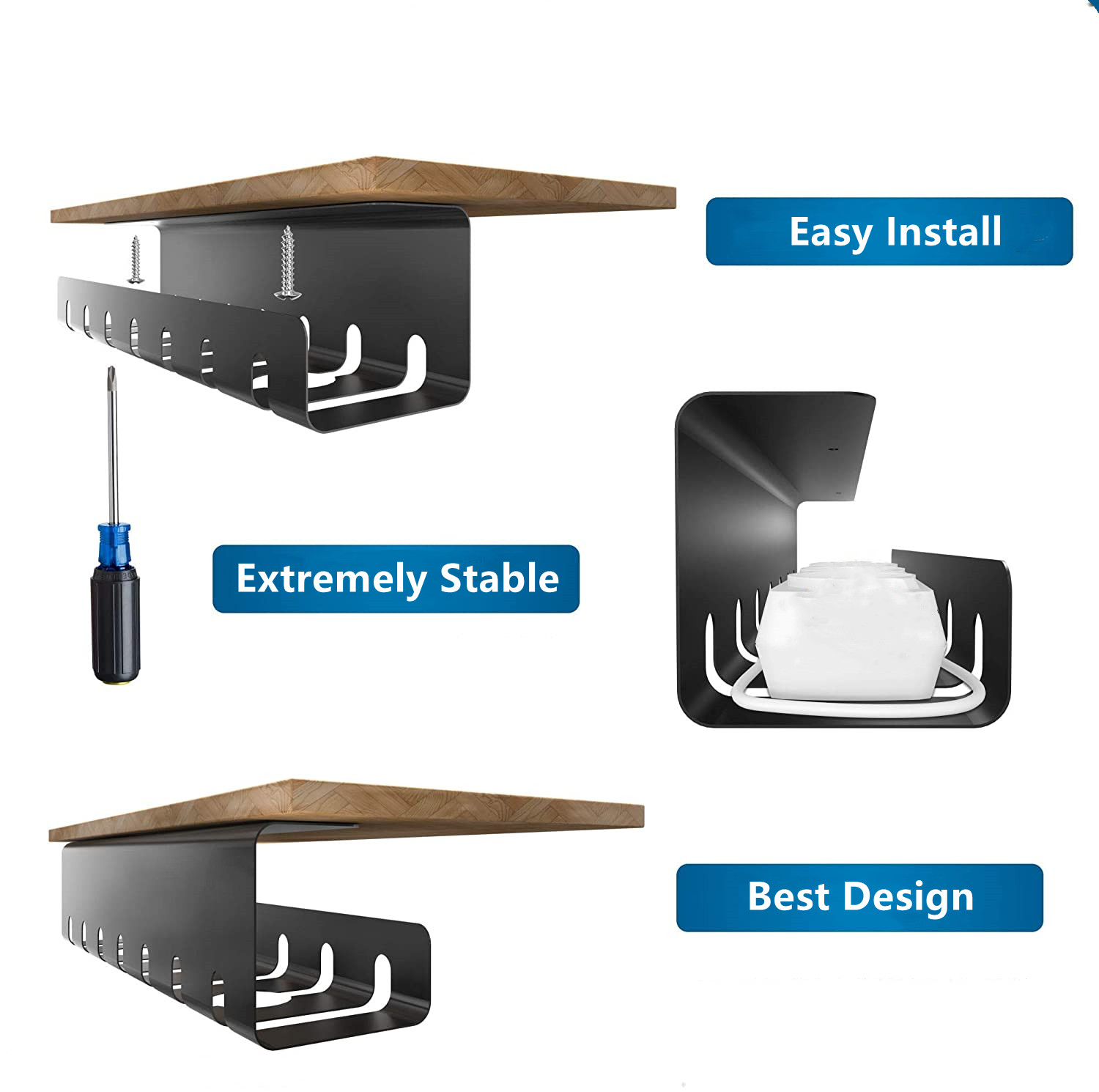 Organize Your Cables with 43x10x10cm Under Desk Cable Tray No More Tangled Wires
