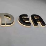 Luminous word stainless steel back luminous customized 3D logo signboard store