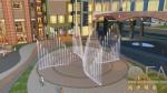 Stainless Net Water Floor Fountains Onsite Installation