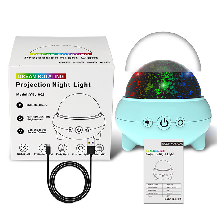 Bedroom RGB Star Projector Animal , Multiscene Mermaid Night Light Projector