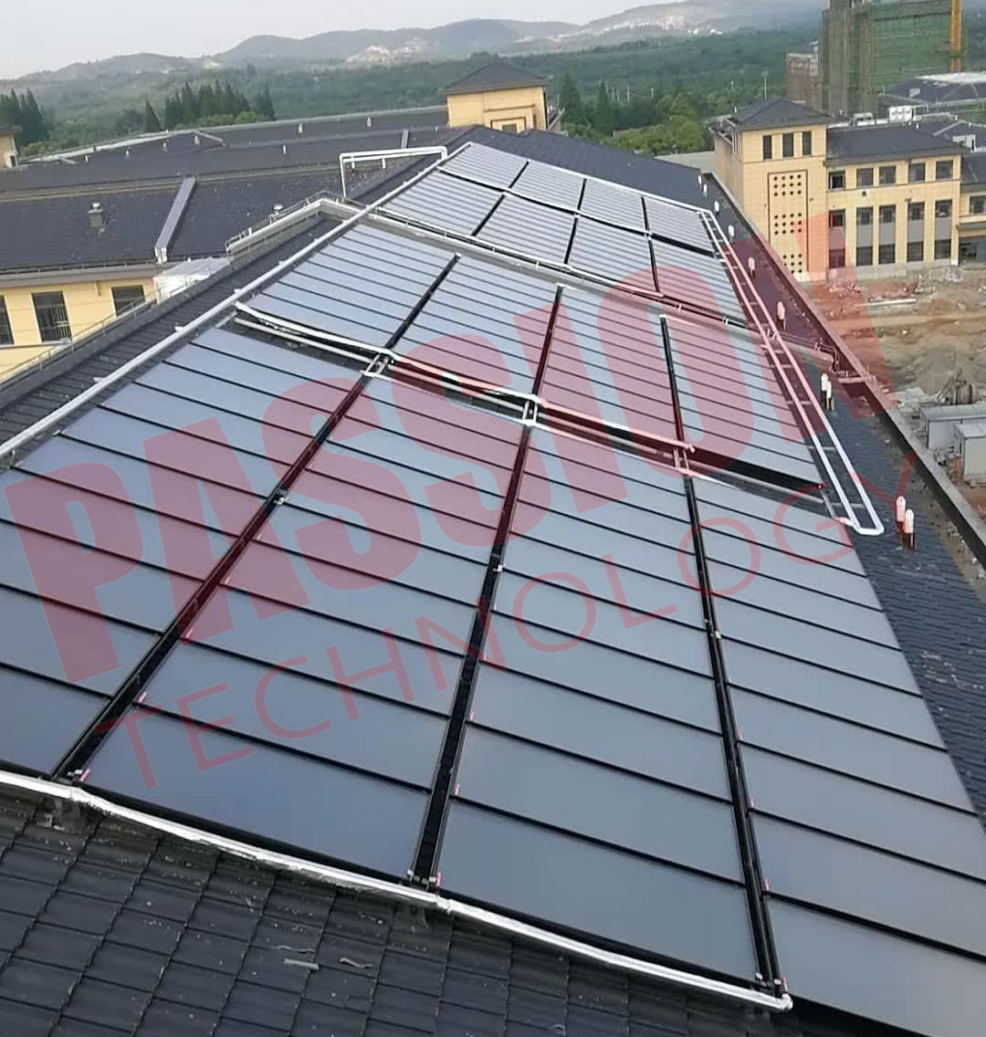Red Copper Flat Plate Solar Collector 250L Compact Pressure Solar Water Heater