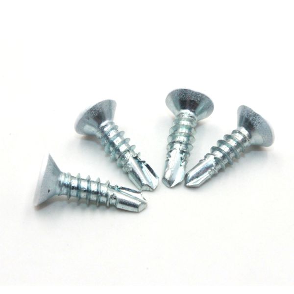 Customized Service Provided Zinc Plated Self Drilling Screws with White Color CSK Head