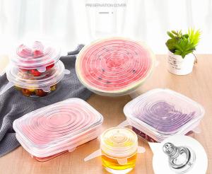 Wholesale Silicone 6 Sets Bowl Cover Can Stretch Fruit Cling Film Kitchen Gadget Tools from china suppliers