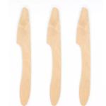190Mm Disposable Biodegradable Wooden Knife Fork Napkin Cutlery Set Kraft Paper
