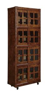 Wholesale Four Layers Tall Slim Bookshelf , Dark Brown Office Furniture Bookcase With Doors from china suppliers