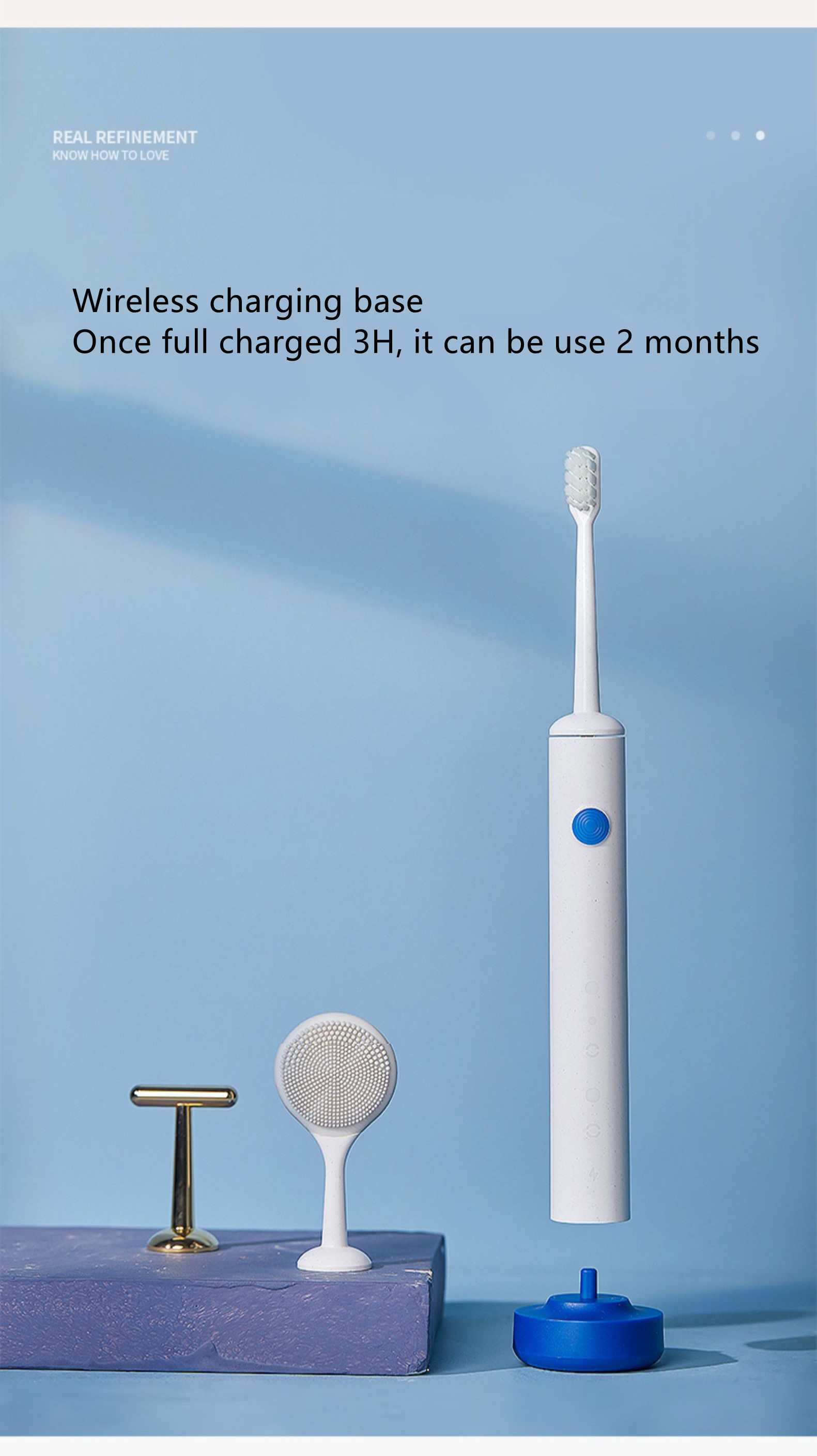 2W Massage Ultrasonic Electric Toothbrush Sets For Home Use