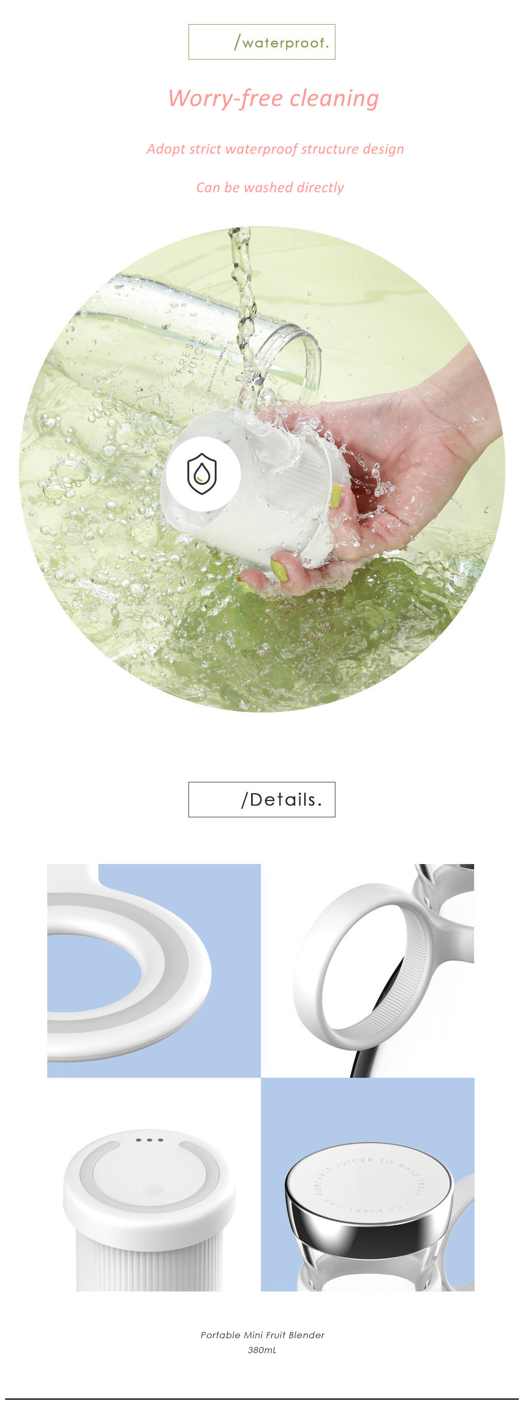 380ml Magnetic Wireless Portable Mini Fruit Juicer New Design Food Grade Material Rechargeable Electric Juicers