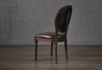 Event wood frame linen or leather fabric dining chair upholstered round back