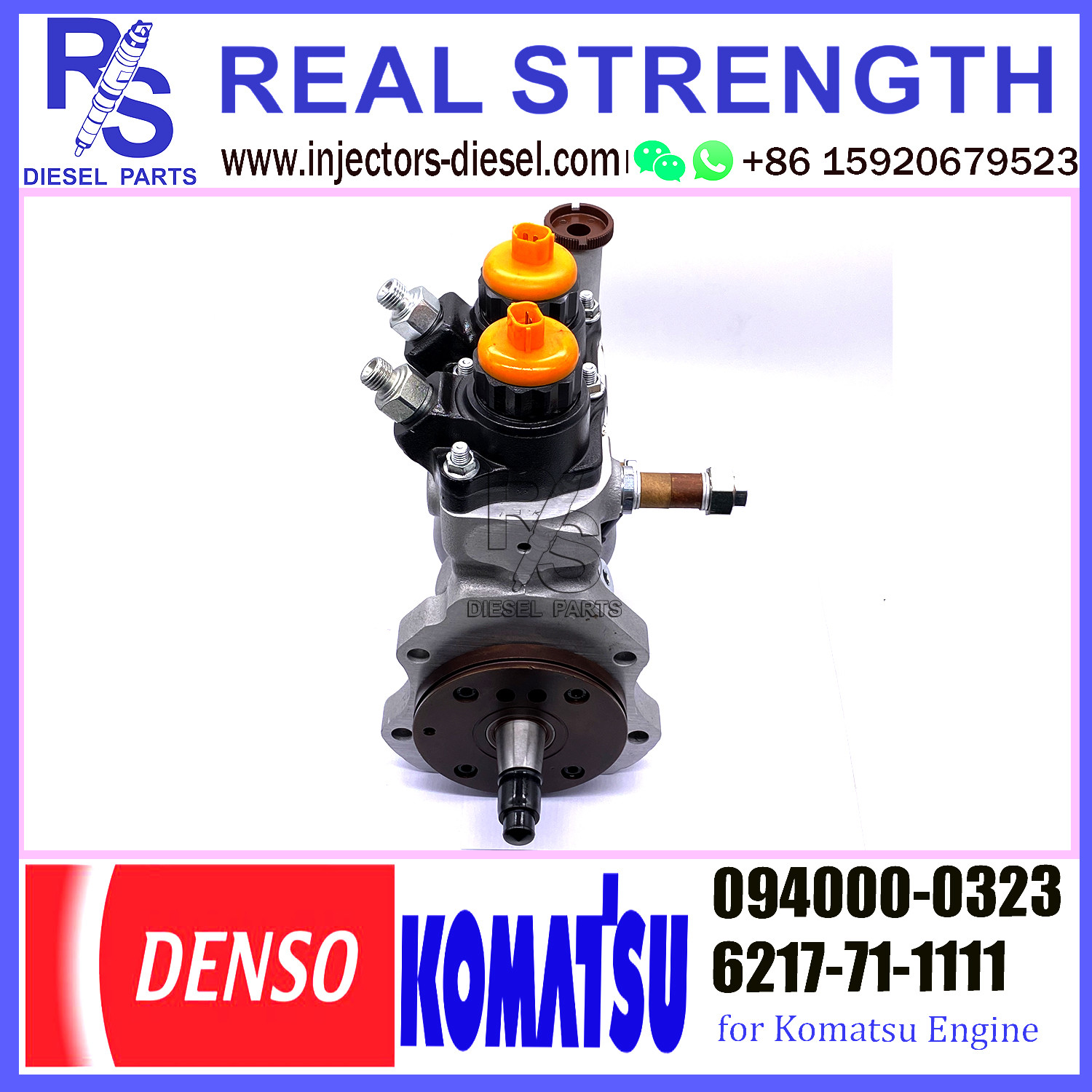 DENSO common rail pompa iniezione carburante motore diesel 6217-71-1111 094000-0322 6217-71-1120 094000-0323 for Komatsu